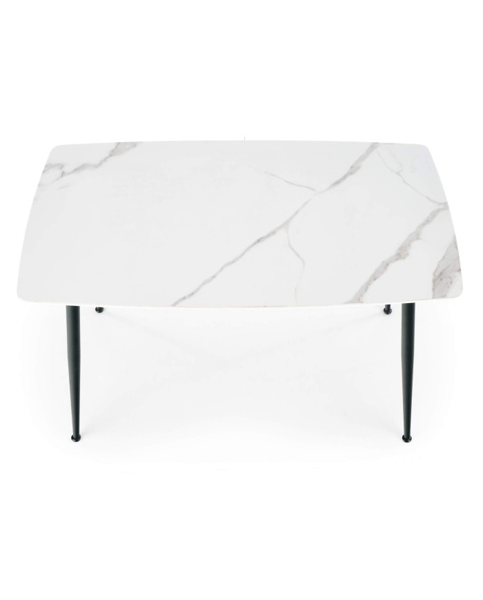 Stół Marco, biały marmur/czarny, 120/70/65 cm