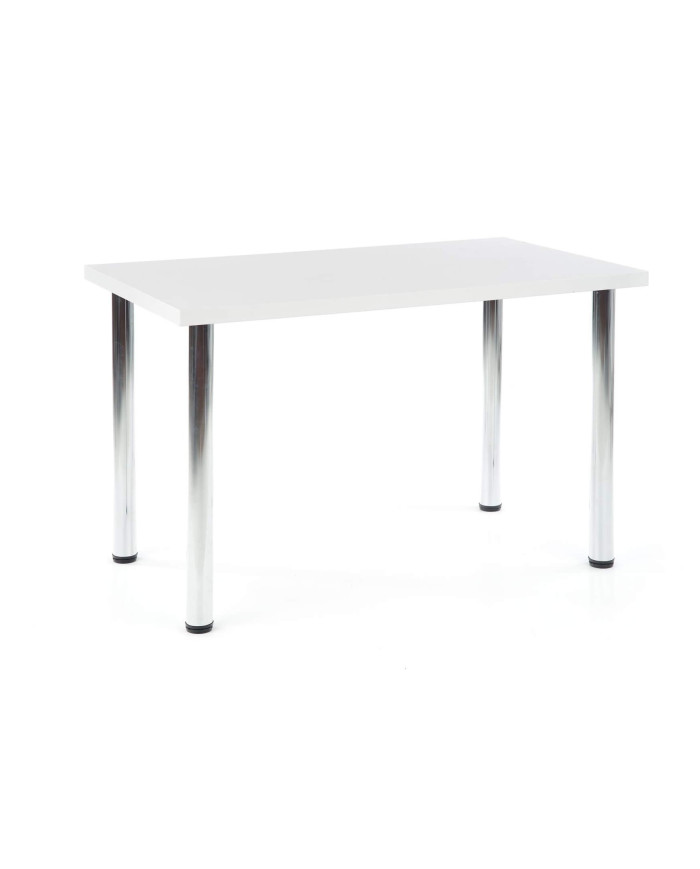 Stół Modex - 120, biały/chromowany, 120/68/75 cm