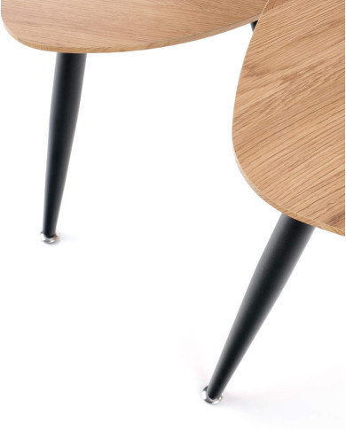 Stoliki kawowe Nicea 2, 2w1, dąb złoty, trójkątne, nogi metalowe czarne, HALMAR Stoliki kawowe Nicea 2, 2w1, dąb złoty, trójkątne, nogi metalowe czarne, HALMAR