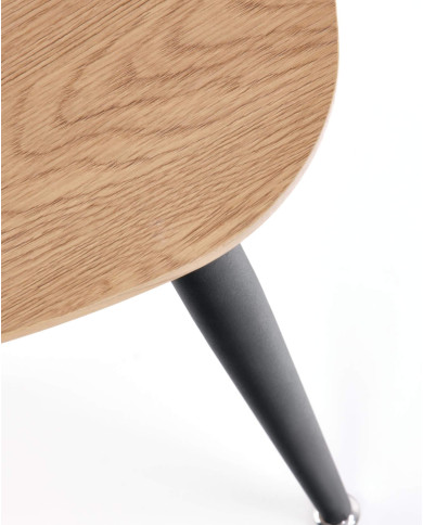 Stoliki kawowe Nicea 2, 2w1, dąb złoty, trójkątne, nogi metalowe czarne, HALMAR Stoliki kawowe Nicea 2, 2w1, dąb złoty, trójkątne, nogi metalowe czarne, HALMAR