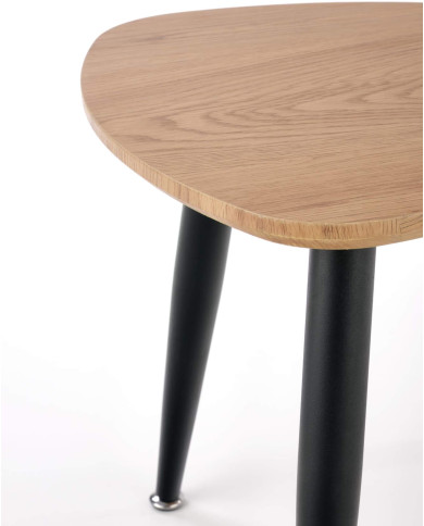 Stoliki kawowe Nicea 2, 2w1, dąb złoty, trójkątne, nogi metalowe czarne, HALMAR Stoliki kawowe Nicea 2, 2w1, dąb złoty, trójkątne, nogi metalowe czarne, HALMAR