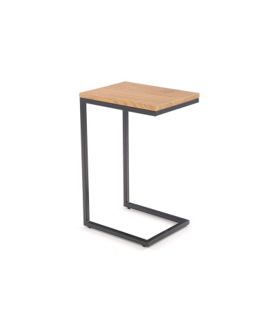 Stolik kawowy Nisa, dąb złoty, prostokątny, podstawa metalowa czarna, HALMAR Stolik kawowy Nisa, dąb złoty, prostokątny, podstawa metalowa czarna, HALMAR