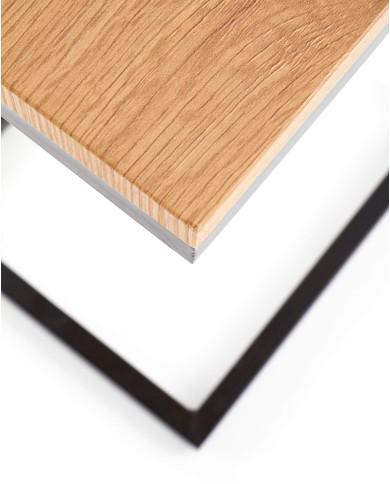 Stolik kawowy Nisa, dąb złoty, prostokątny, podstawa metalowa czarna, HALMAR Stolik kawowy Nisa, dąb złoty, prostokątny, podstawa metalowa czarna, HALMAR