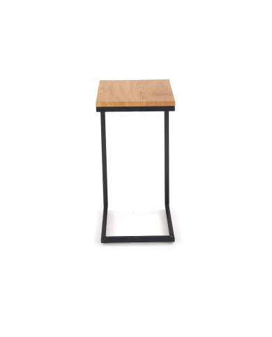 Stolik kawowy Nisa, dąb złoty, prostokątny, podstawa metalowa czarna, HALMAR Stolik kawowy Nisa, dąb złoty, prostokątny, podstawa metalowa czarna, HALMAR