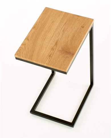 Stolik kawowy Nisa, dąb złoty, prostokątny, podstawa metalowa czarna, HALMAR Stolik kawowy Nisa, dąb złoty, prostokątny, podstawa metalowa czarna, HALMAR