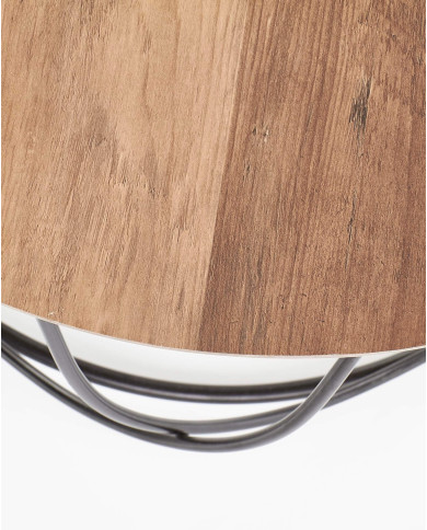 Stolik kawowy Nubira, orzech, okrągły, podstawa metalowa czarna, HALMAR Stolik kawowy Nubira, orzech, okrągły, podstawa metalowa czarna, HALMAR