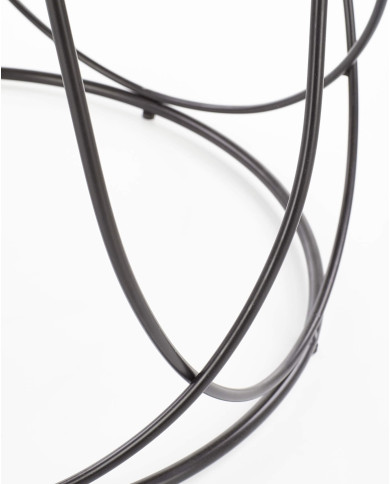 Stolik kawowy Nubira, orzech, okrągły, podstawa metalowa czarna, HALMAR Stolik kawowy Nubira, orzech, okrągły, podstawa metalowa czarna, HALMAR