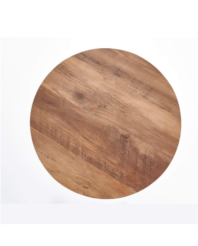 Stolik kawowy Nubira S, orzech, okrągły, nogi metalowe czarne, HALMAR Stolik kawowy Nubira S, orzech, okrągły, nogi metalowe czarne, HALMAR