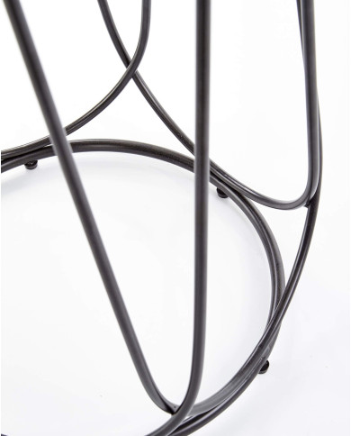 Stolik kawowy Nubira S, orzech, okrągły, nogi metalowe czarne, HALMAR Stolik kawowy Nubira S, orzech, okrągły, nogi metalowe czarne, HALMAR