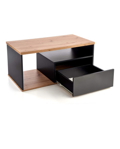 Stolik kawowy Pantera z szufladą i półką, dąb wotan, prostokątny, Halmar Stolik kawowy Pantera z szufladą i półką, dąb wotan, prostokątny, Halmar