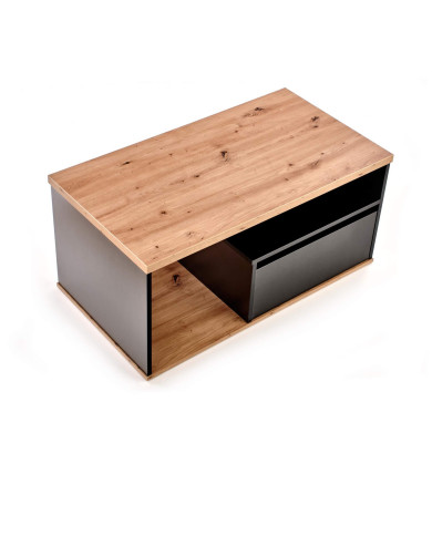 Stolik kawowy Pantera z szufladą i półką, dąb wotan, prostokątny, Halmar Stolik kawowy Pantera z szufladą i półką, dąb wotan, prostokątny, Halmar