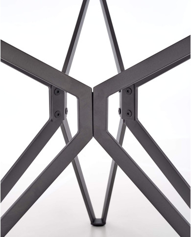 Stół okrągły Pixel, 120/120/76 cm, biały, metalowe czarne nogi, HALMAR Stół okrągły Pixel, 120/120/76 cm, biały, metalowe czarne nogi, HALMAR