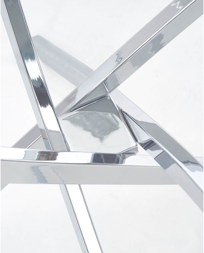 Stół Raymond, transparentny/chromowany, 100/73 cm