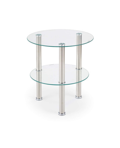 Stolik kawowy Sardinia, szklane blaty, okrągły, nogi stal nierdzewna, HALMAR Stolik kawowy Sardinia, szklane blaty, okrągły, nogi stal nierdzewna, HALMAR