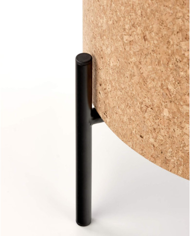 Stolik kawowy Sasha, naturalny korek, okrągły, metalowa czarna podstawa, HALMAR Stolik kawowy Sasha, naturalny korek, okrągły, metalowa czarna podstawa, HALMAR