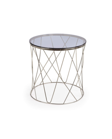 Stolik kawowy Selena, szklany blat, okrągły, podstawa metalowa chrom, HALMAR Stolik kawowy Selena, szklany blat, okrągły, podstawa metalowa chrom, HALMAR