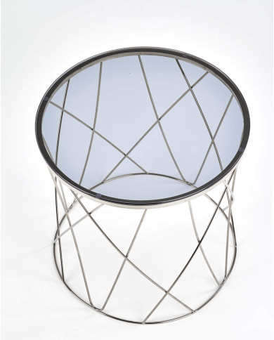 Stolik kawowy Selena, szklany blat, okrągły, podstawa metalowa chrom, HALMAR Stolik kawowy Selena, szklany blat, okrągły, podstawa metalowa chrom, HALMAR