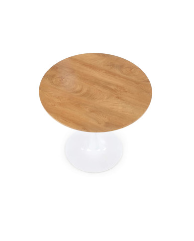 Stół Sting, okrągły, 80/80/73 cm, dąb złoty/biały, HALMAR Stół Sting, okrągły, 80/80/73 cm, dąb złoty/biały, HALMAR