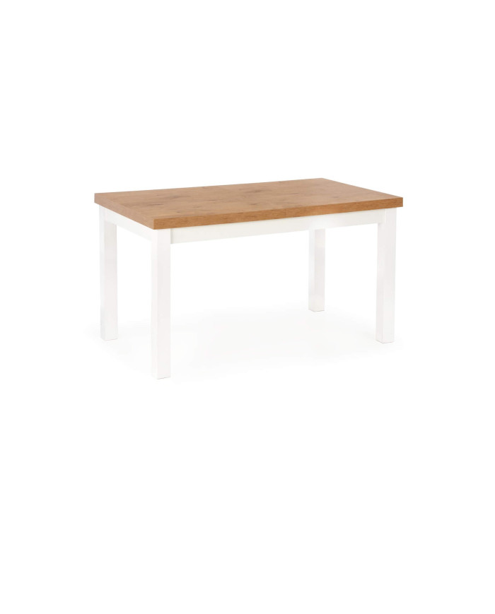 Stół Tiago, dąb lancelot/biały, rozkładany, 140-220/80/76 cm