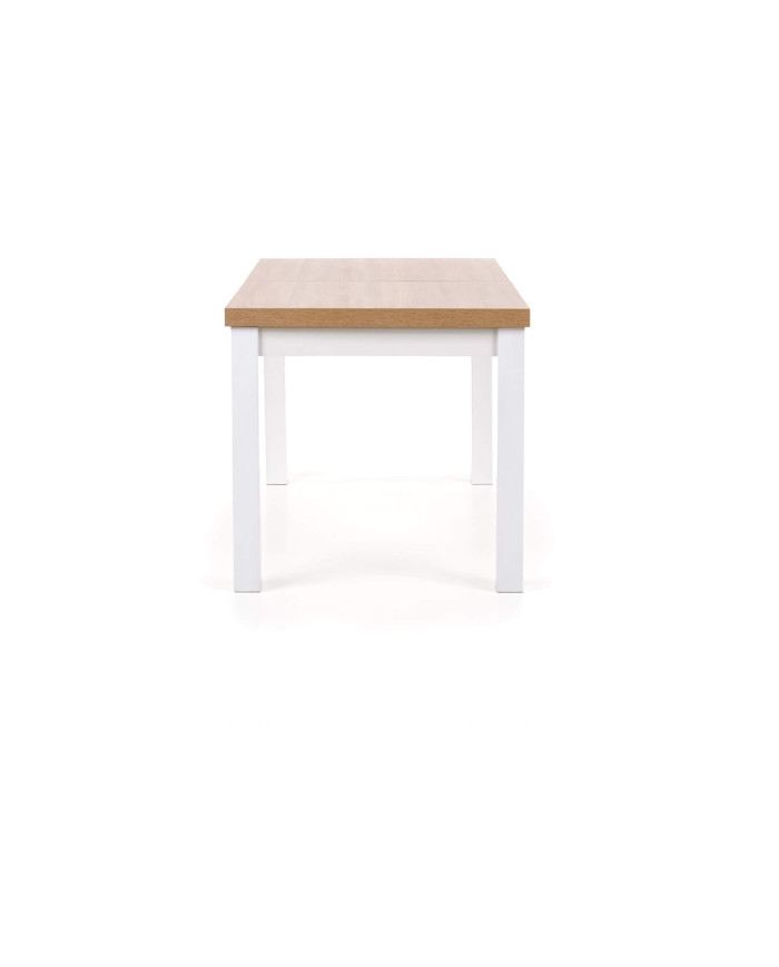 Stół Tiago, dąb lancelot/biały, rozkładany, 140-220/80/76 cm