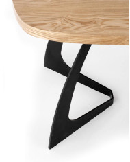 Stół Veldon, dąb naturalny/czarny, rozkładany, 160-200/90/70 cm