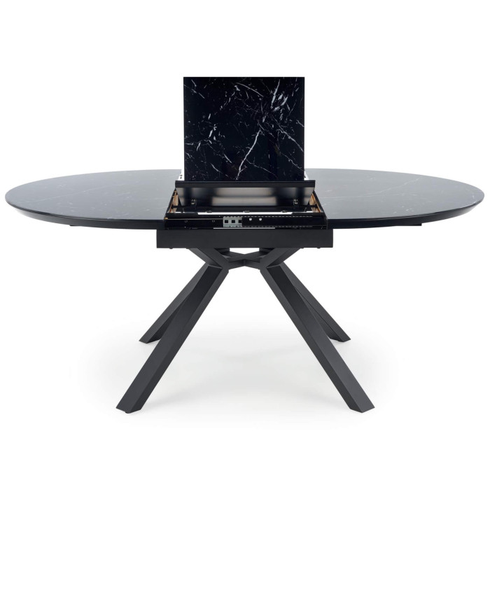 Stół Vertigo, czarny marmur/czarny, rozkładany,  130-180/130/76 cm