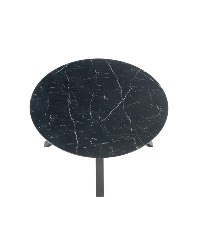 Stół Vertigo, czarny marmur/czarny, rozkładany,  130-180/130/76 cm