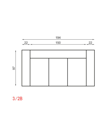 Kanapa Irys 3/F2B, funkcja spania, regulowane zagłówki, DOLMAR