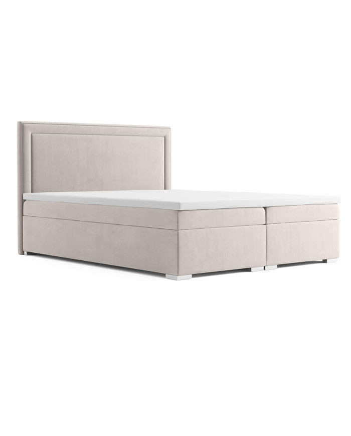Łóżko kontynentalne Locarno 180x200, tapicerowane, materac, pojemnik, topper-2