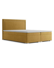 Łóżko kontynentalne Locarno 180x200, tapicerowane, materac, pojemnik, topper-1