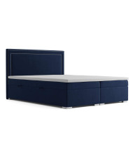 Łóżko kontynentalne Locarno 160x200, tapicerowane, materac, pojemnik, topper-3
