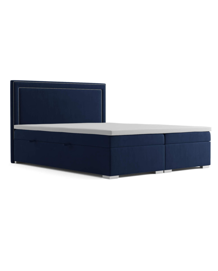 Łóżko kontynentalne Locarno 120x200, tapicerowane, materac, pojemnik, topper-3
