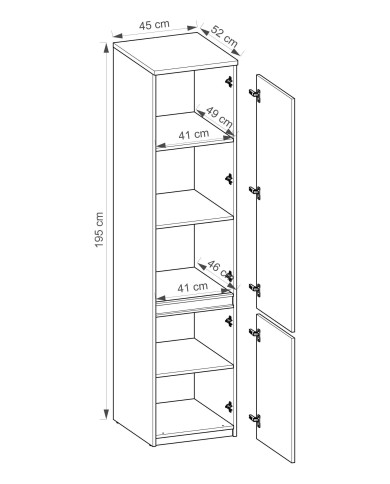Szafa- bieliźniarka Arca AR2, biel arktyczna, dwudrzwiowa, z półkami, DOLMAR Szafa- bieliźniarka Arca AR2, biel arktyczna, dwudrzwiowa, z półkami, DOLMAR