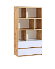 Regał Arca AR4 z szufladami, biel arktyczna/dąb wotan, DOLMAR