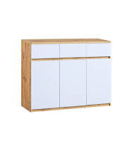 Komoda Arca AR6, z szufladami i drzwiami, biel arktyczna/ dąb wotan, DOLMAR