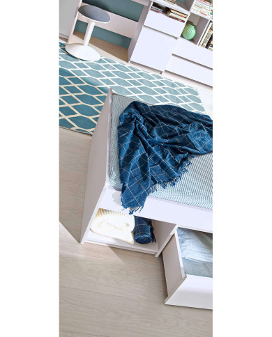 Łóżko Arca AR9, białe arktyczne, 90x195 cm, pojemnik, stelaż, DOLMAR Łóżko Arca AR9, białe arktyczne, 90x195 cm, pojemnik, stelaż, DOLMAR