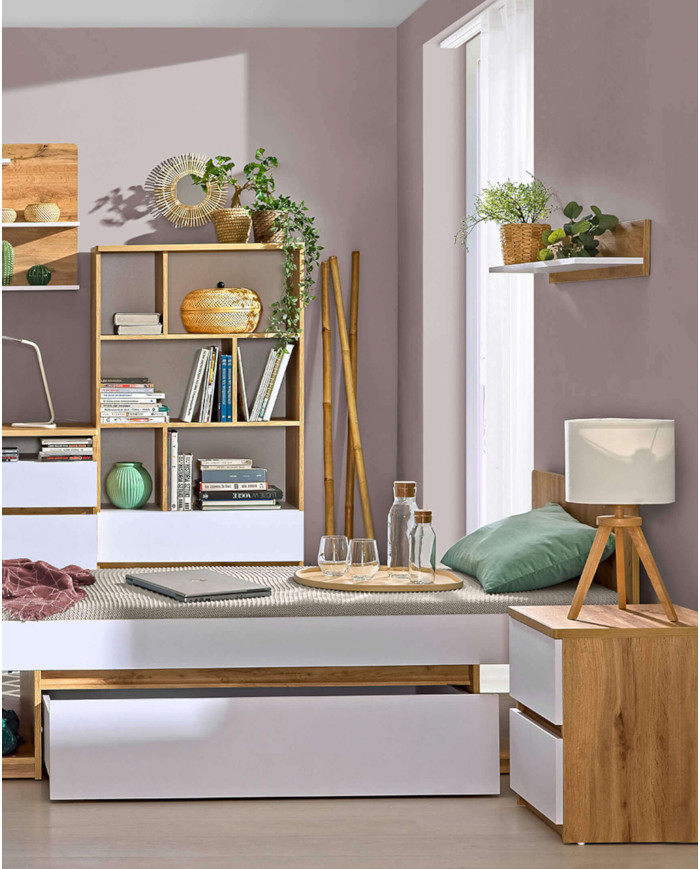 Regał Arca AR4 z szufladami, biel arktyczna/dąb wotan, DOLMAR