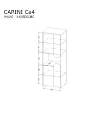 Regał Carini CA4, dąb nash/biały brylantowy/grafit, DOLMAR