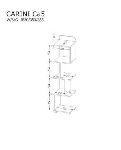 Regał Carini CA5, dąb nash/biały brylantowy/grafit, DOLMAR Regał Carini CA5, dąb nash/biały brylantowy/grafit, DOLMAR