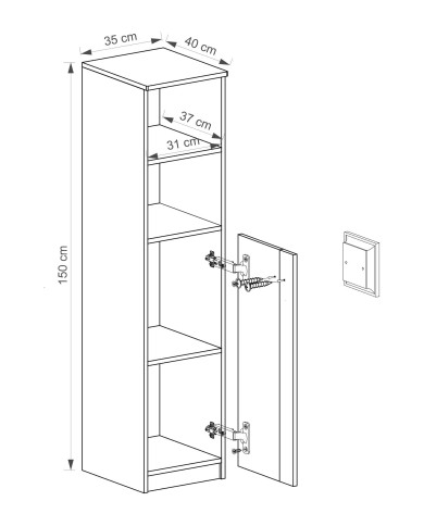 Regał niski Gumi G10, z półkami i drzwiami, biały brylantowy/antracyt, DOLMAR Regał niski Gumi G10, z półkami i drzwiami, biały brylantowy/antracyt, DOLMAR