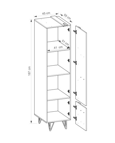 Szafa- bieliźniarka Lofter LO2, dąb wotan/ beton millenium, DOLMAR