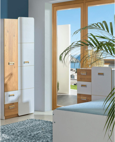 Regał Lorento L15, biały brylantowy/ dab nash, DOLMAR Regał Lorento L15, biały brylantowy/ dab nash, DOLMAR