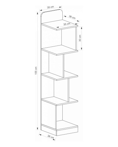 Regał Lorento L15, biały brylantowy/ dab nash, DOLMAR Regał Lorento L15, biały brylantowy/ dab nash, DOLMAR