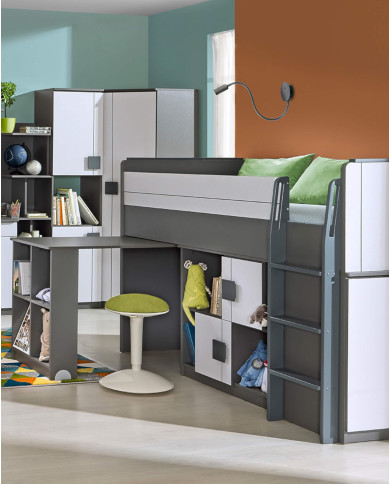 Komoda Gumi G3, z drzwiami i szufladami, biały brylantowy/ antracyt, DOLMAR Komoda Gumi G3, z drzwiami i szufladami, biały brylantowy/ antracyt, DOLMAR