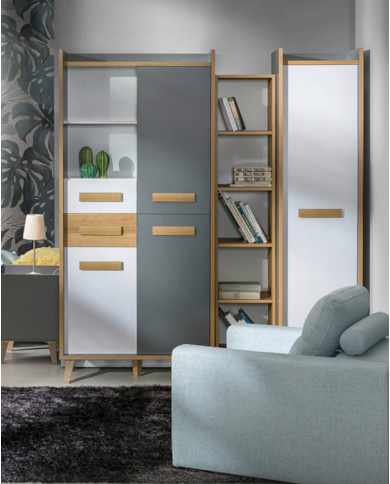 Półka wisząca Werso W9, antracyt/ biały brylantowy/ riviera, DOLMAR Półka wisząca Werso W9, antracyt/ biały brylantowy/ riviera, DOLMAR