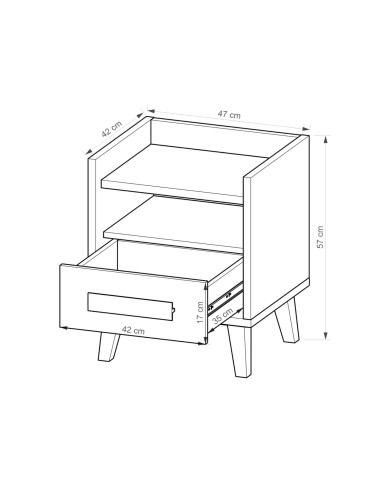 Szafka nocna Werso W11, z szufladą i wnęką, antracyt/ biały brylantowy/ riviera, DOLMAR Szafka nocna Werso W11, z szufladą i wnęką, antracyt/ biały brylantowy/ riviera, DOLMAR
