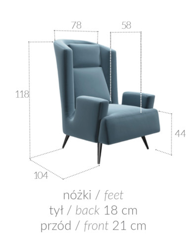 Fotel Gordon, uszak, boczna kieszeń, COMFORTEO Fotel Gordon, uszak, boczna kieszeń, COMFORTEO