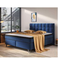 Łóżko kontynentalne Alexander, 160x200 cm, tapicerowane, materac multipocketowy i pocketowy, COMFORTEO
