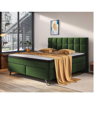 Łóżko kontynentalne Alexander, 160x200 cm, tapicerowane, materac multipocketowy i pocketowy, COMFORTEO