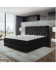 Łóżko kontynentalne Astoria, 160x200 cm, tapicerowane, materac pocketowy i bonelowy, COMFORTEO